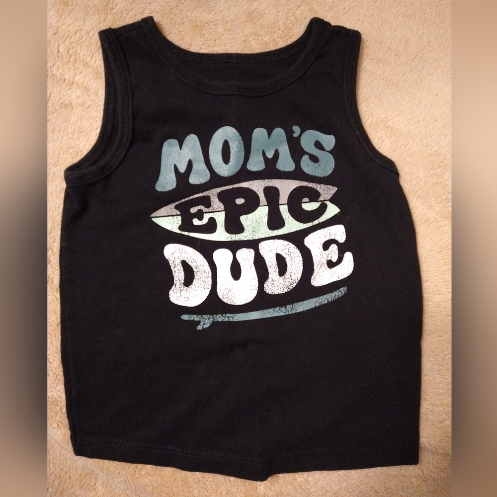 Garanimals Black 2T Tank Top - Mom's Epic Dude Surfing Surfboard